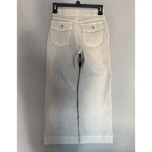 SPANX Pants Womens XS Petite Bone Beige Cropped Wide Leg Stretch Twill New